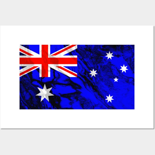 Flag of Australia - Marble texture Wall Art by DrPen